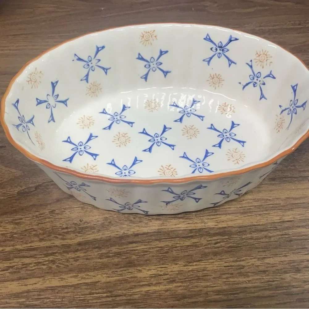 Temp-Tations‎ Blue and Orange Serveware bowl